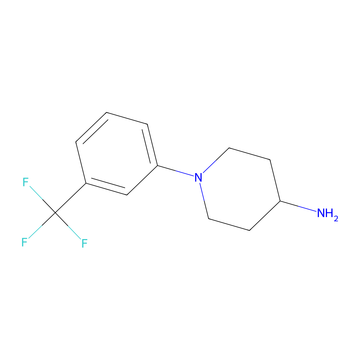 1-[3-(Trifluoromethyl)phenyl]piperidin-4-amine molecular structure, CAS 1016864-56-4
