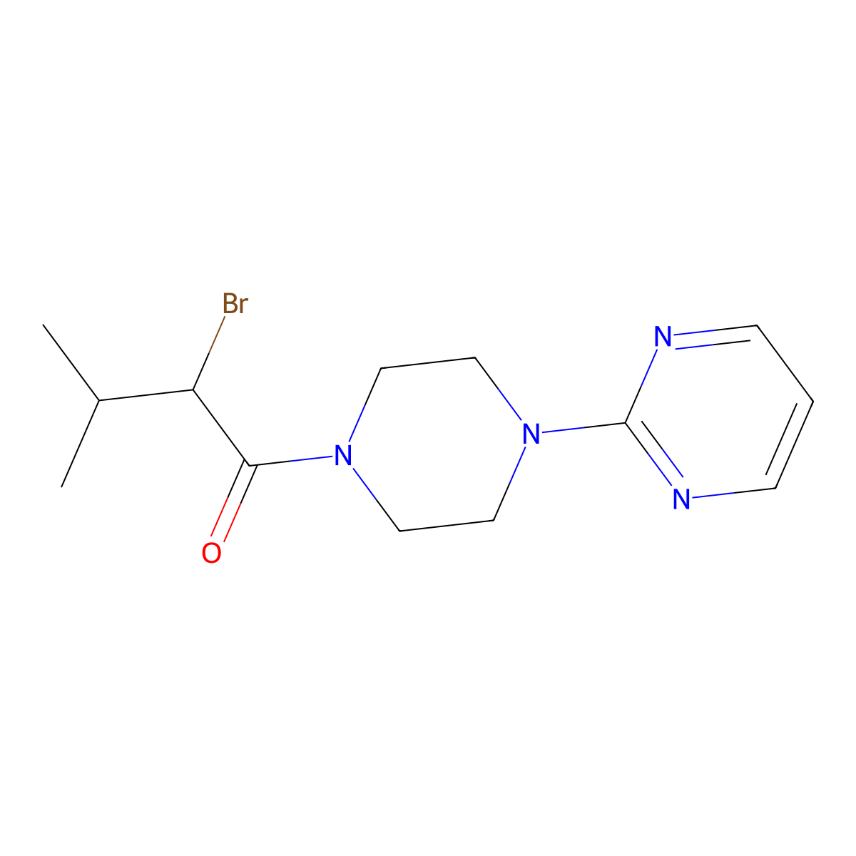 2-Bromo-3-methyl-1-[4-(pyrimidin-2-yl)piperazin-1-yl]butan-1-one molecular structure, CAS 1016864-65-5