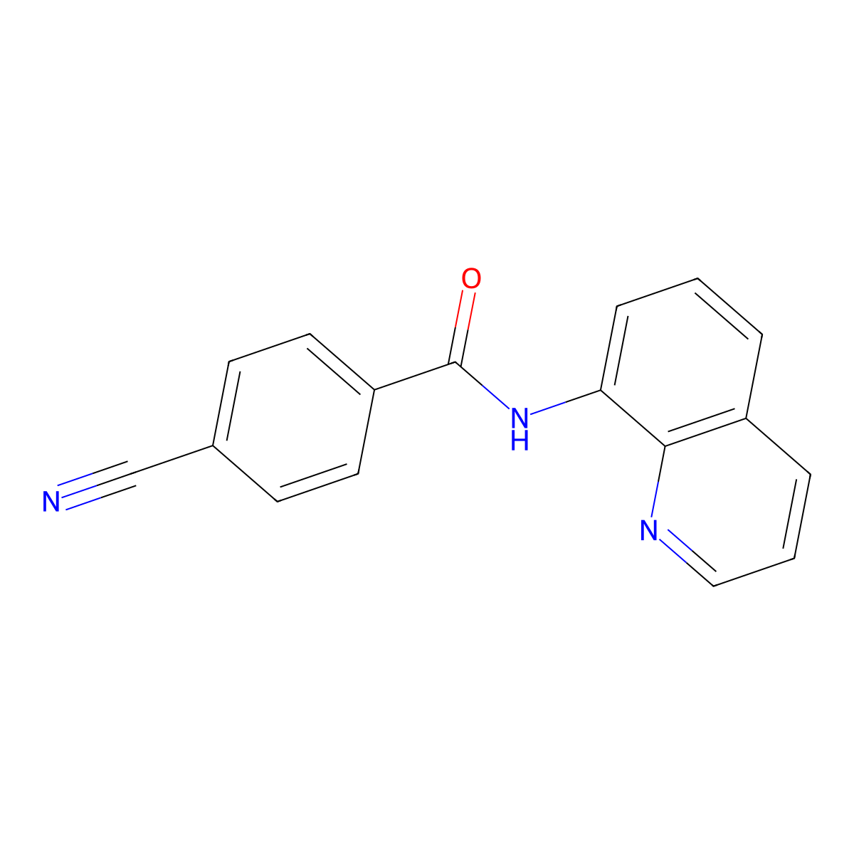 4-cyano-N-(quinolin-8-yl)benzamide molecular structure, CAS 1016866-93-5