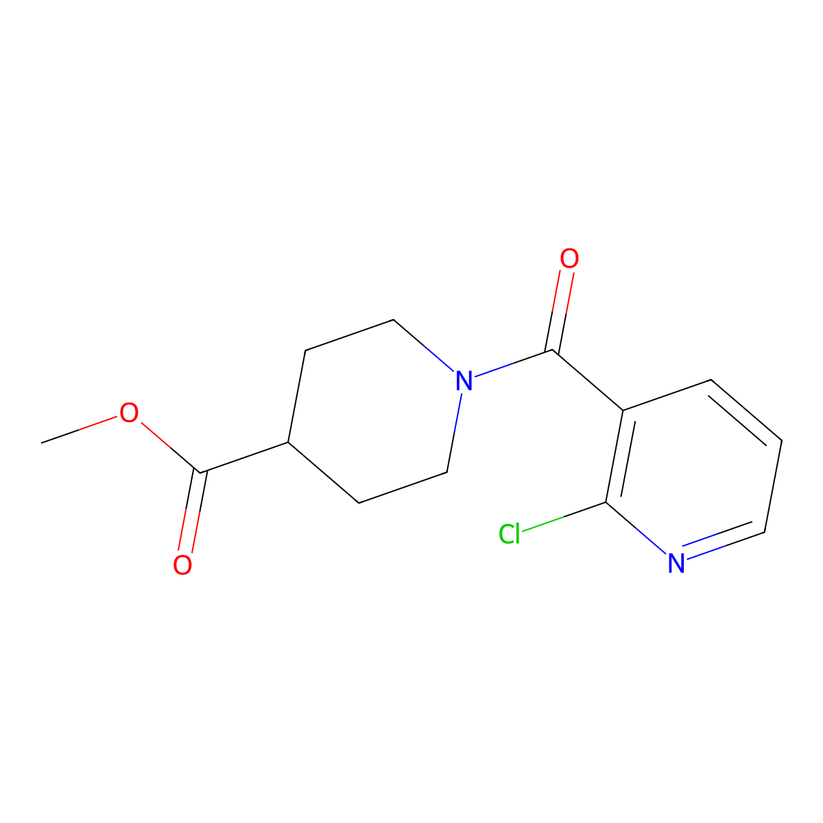 Methyl 1-(2-chloronicotinoyl)piperidine-4-carboxylate molecular structure, CAS 1016867-08-5