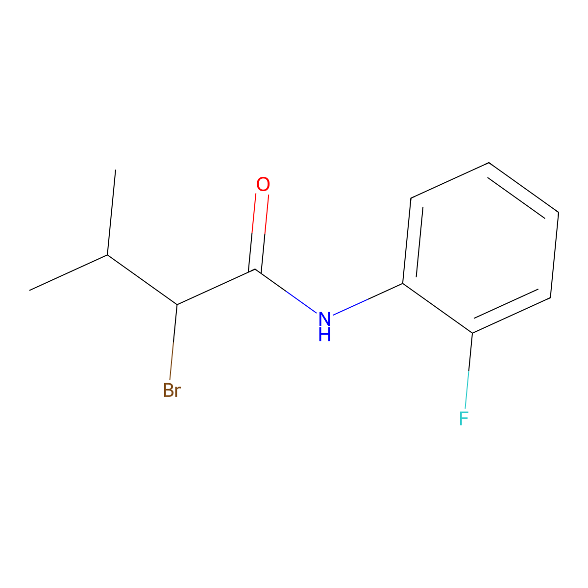 2-bromo-N-(2-fluorophenyl)-3-methylbutanamide molecular structure, CAS 1016867-46-1