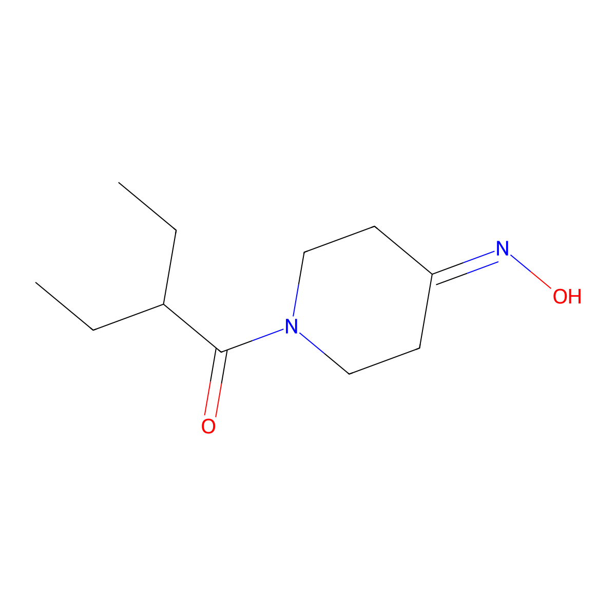 2-Ethyl-1-[4-(hydroxyimino)piperidin-1-yl]butan-1-one molecular structure, CAS 1016867-54-1