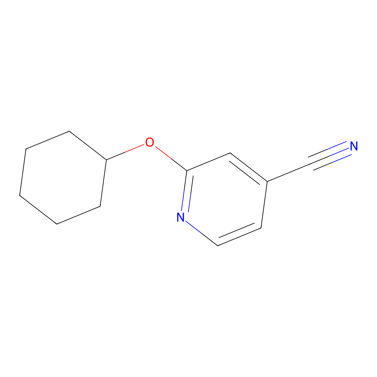 2-(Cyclohexyloxy)isonicotinonitrile molecular structure, CAS 1016867-57-4