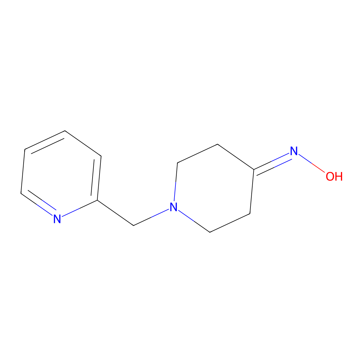 N-[1-(pyridin-2-ylmethyl)piperidin-4-ylidene]hydroxylamine molecular structure, CAS 1016869-02-5