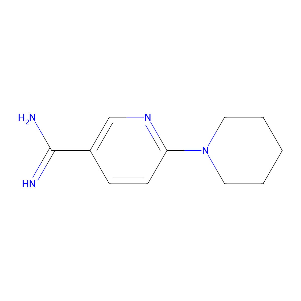 6-(1-Piperidinyl)-3-pyridinecarboximidamide molecular structure, CAS 1016869-03-6