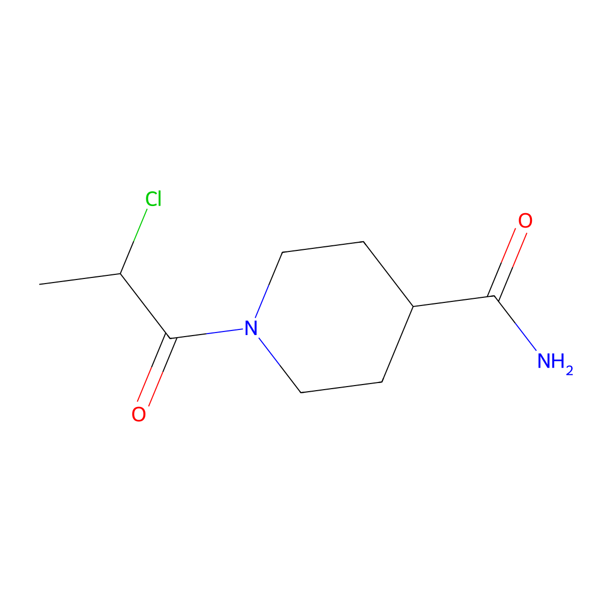 1-(2-Chloropropanoyl)piperidine-4-carboxamide molecular structure, CAS 1016869-66-1