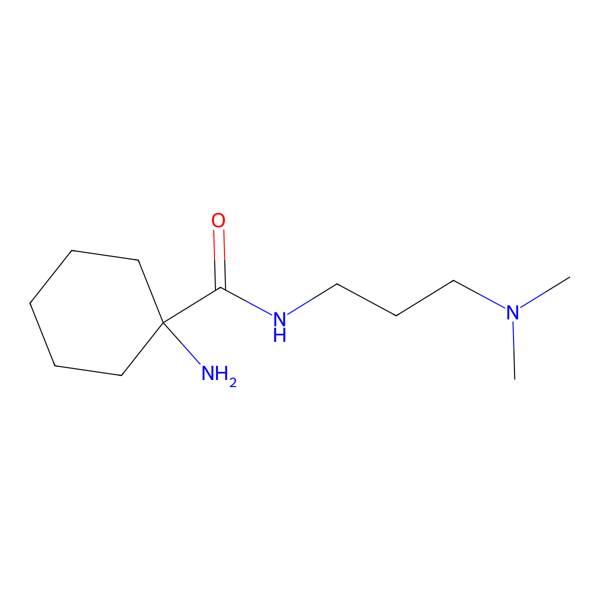 1-amino-N-[3-(dimethylamino)propyl]cyclohexane-1-carboxamide molecular structure, CAS 1016870-22-6