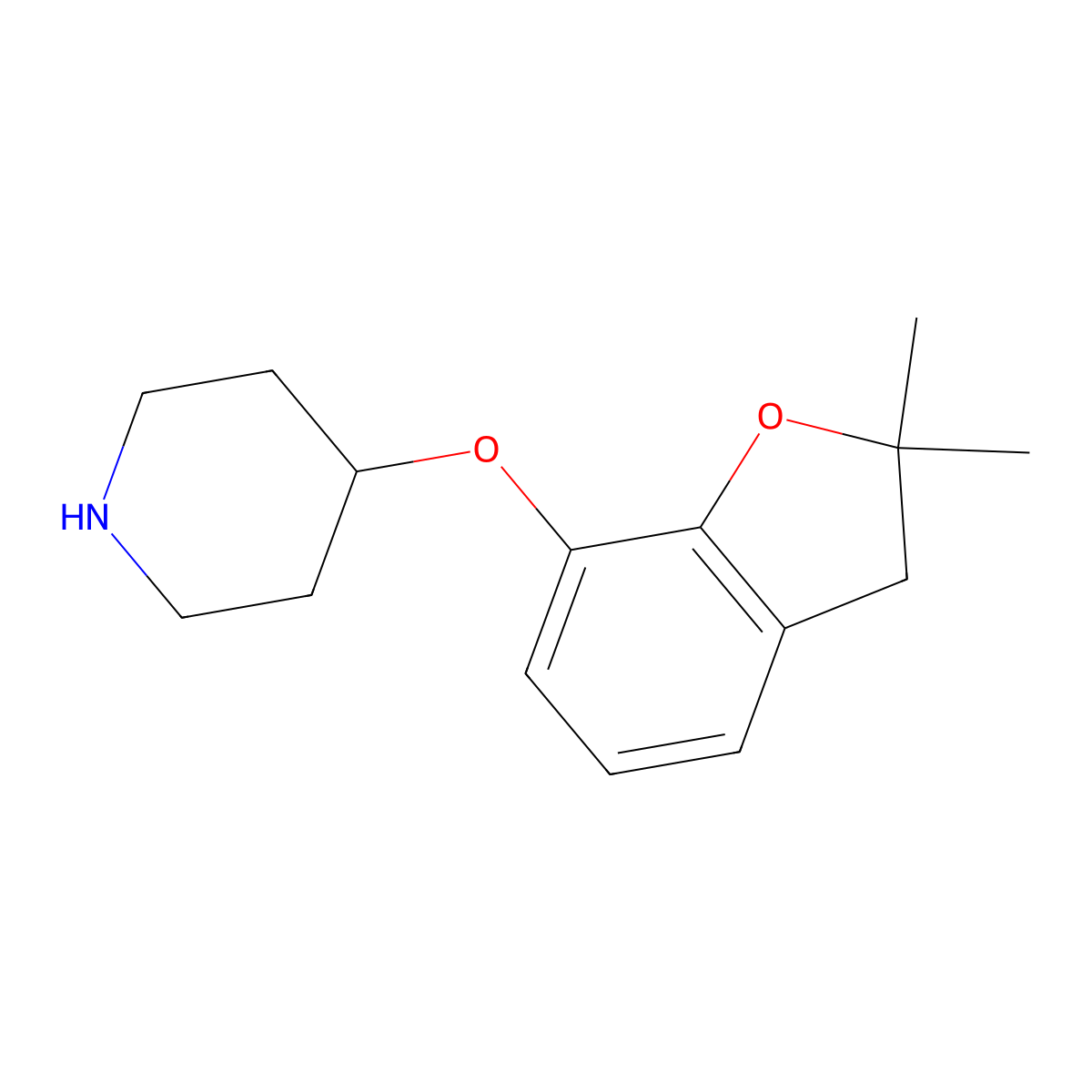4-[(2,2-Dimethyl-2,3-dihydro-1-benzofuran-7-yl)oxy]piperidine molecular structure, CAS 1016870-42-0