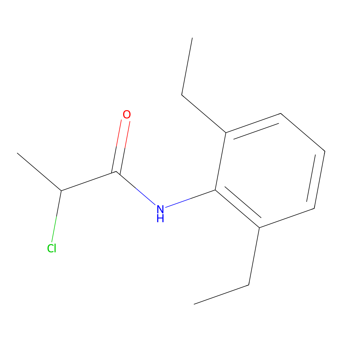 2-chloro-N-(2,6-diethylphenyl)propanamide molecular structure, CAS 1016871-27-4