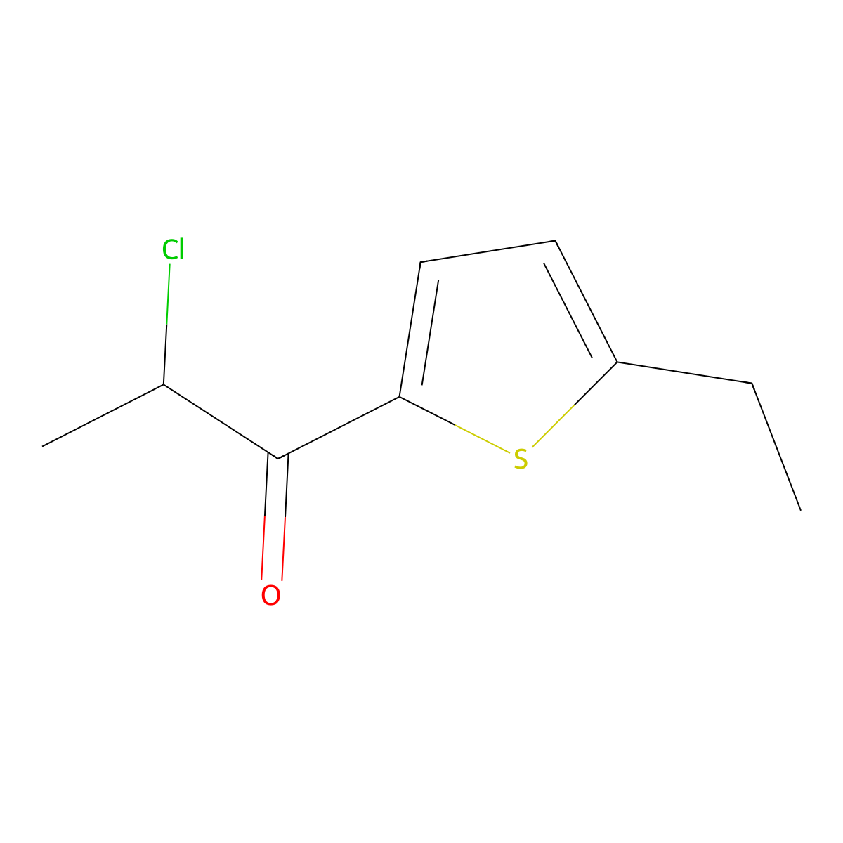 2-Chloro-1-(5-ethyl-2-thienyl)-1-propanone molecular structure, CAS 1016872-04-0