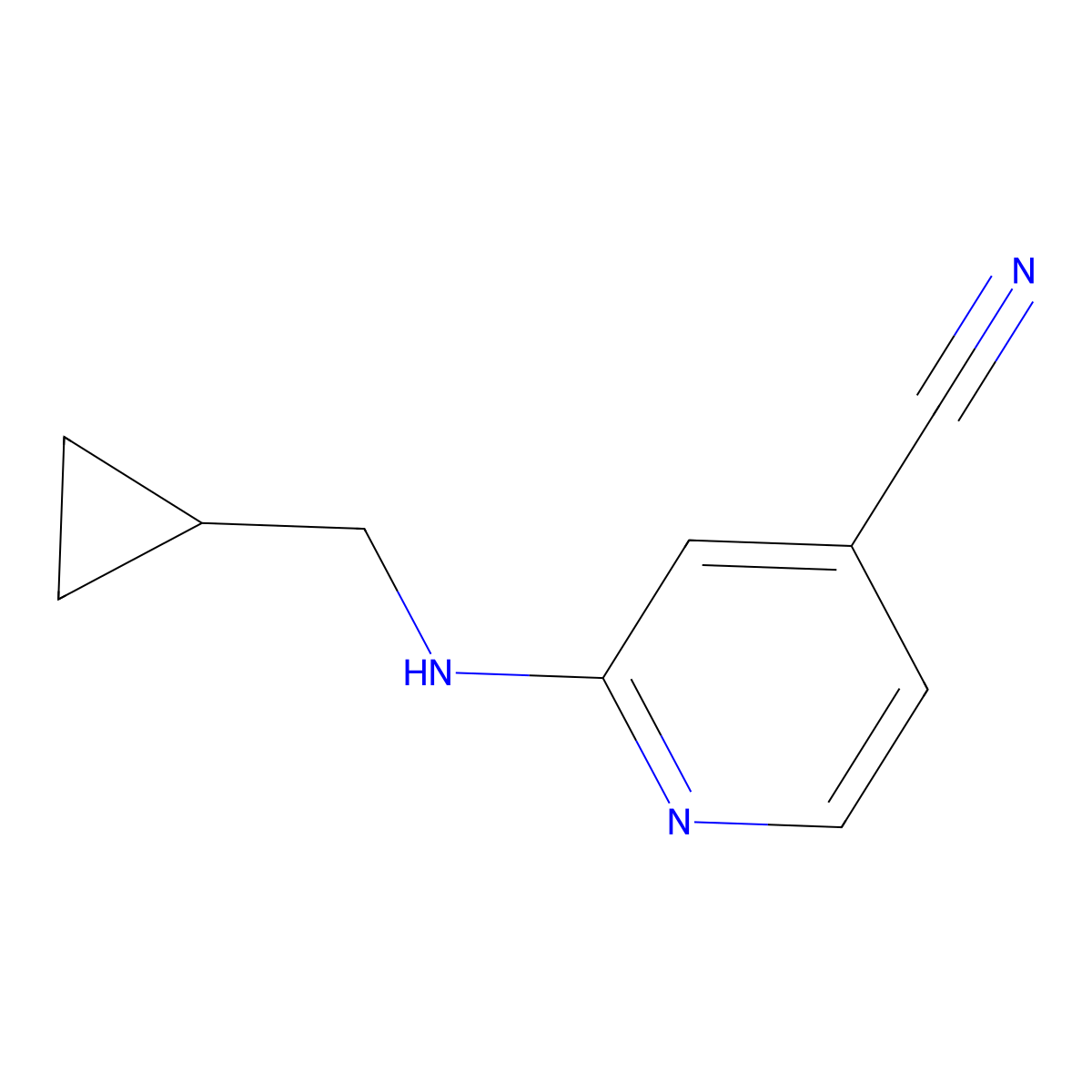 2-[(Cyclopropylmethyl)amino]pyridine-4-carbonitrile molecular structure, CAS 1016872-72-2