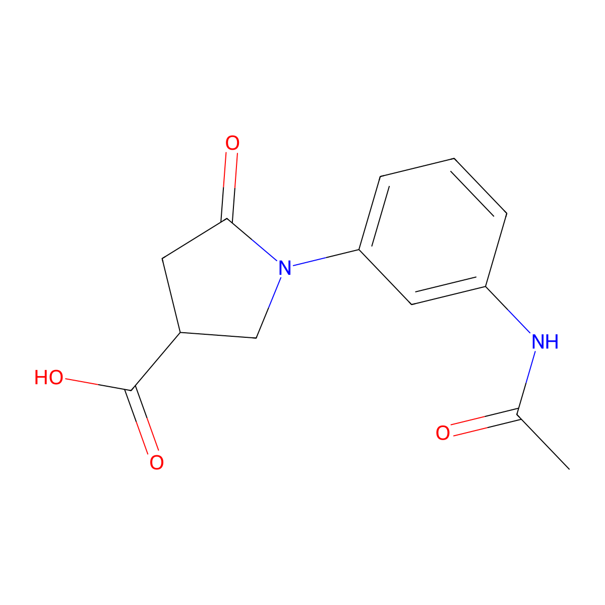 1-[3-(Acetylamino)phenyl]-5-oxopyrrolidine-3-carboxylic acid molecular structure, CAS 1016874-64-8