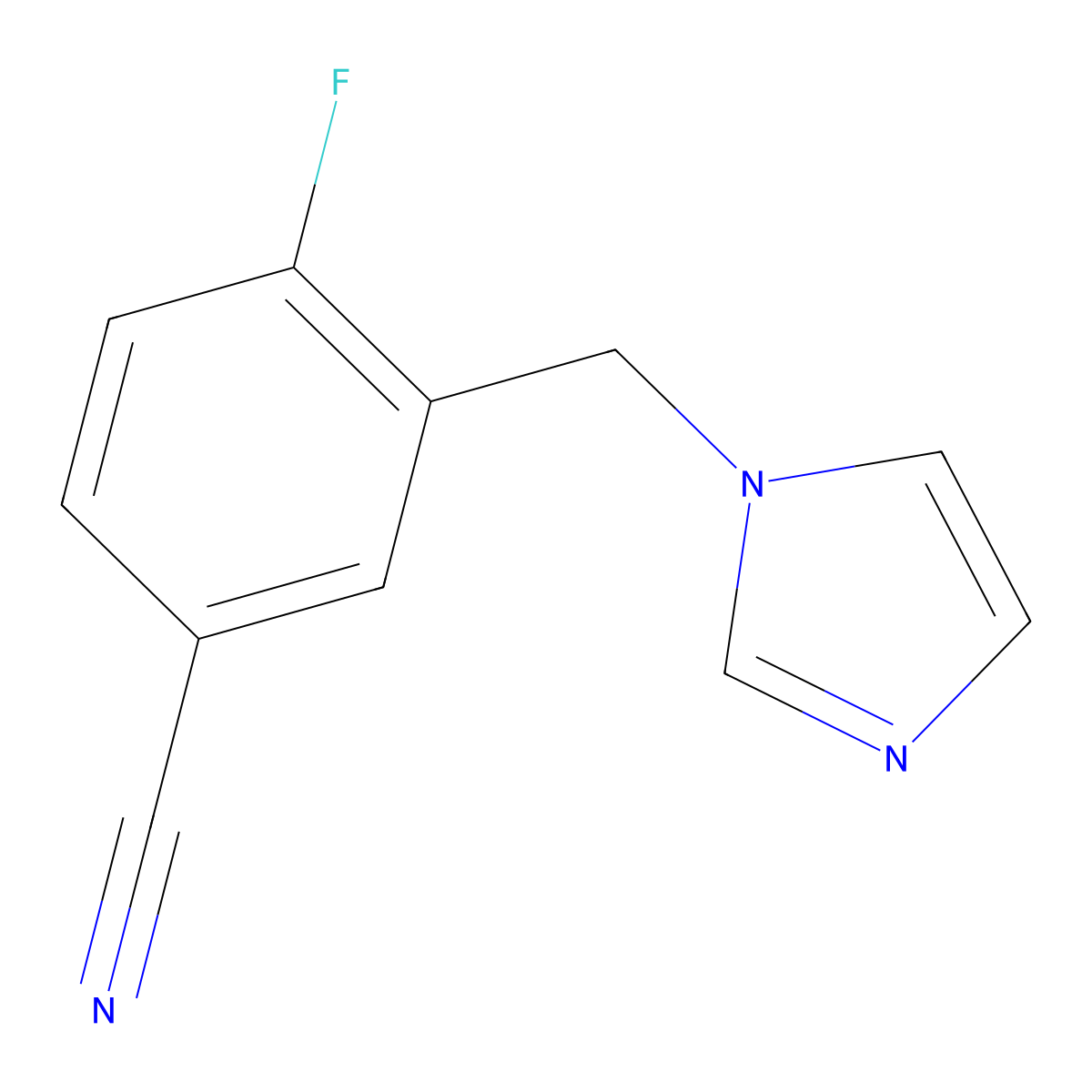 4-fluoro-3-(1H-imidazol-1-ylmethyl)benzonitrile molecular structure, CAS 1016874-82-0