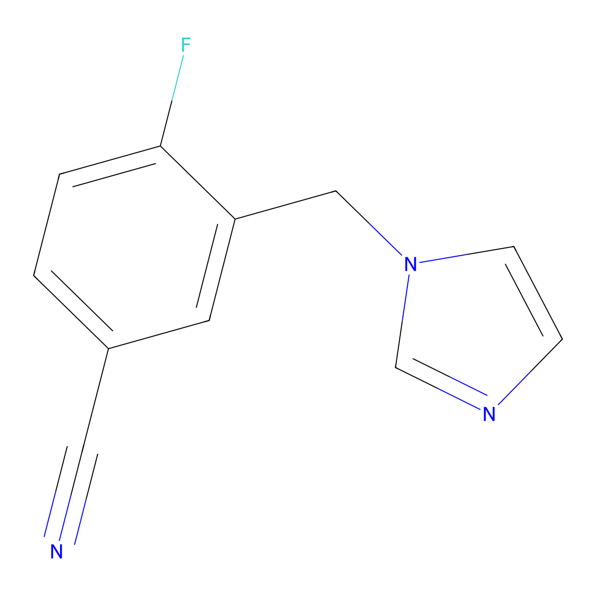 4-fluoro-3-(1H-imidazol-1-ylmethyl)benzonitrile molecular structure, CAS 1016874-82-0