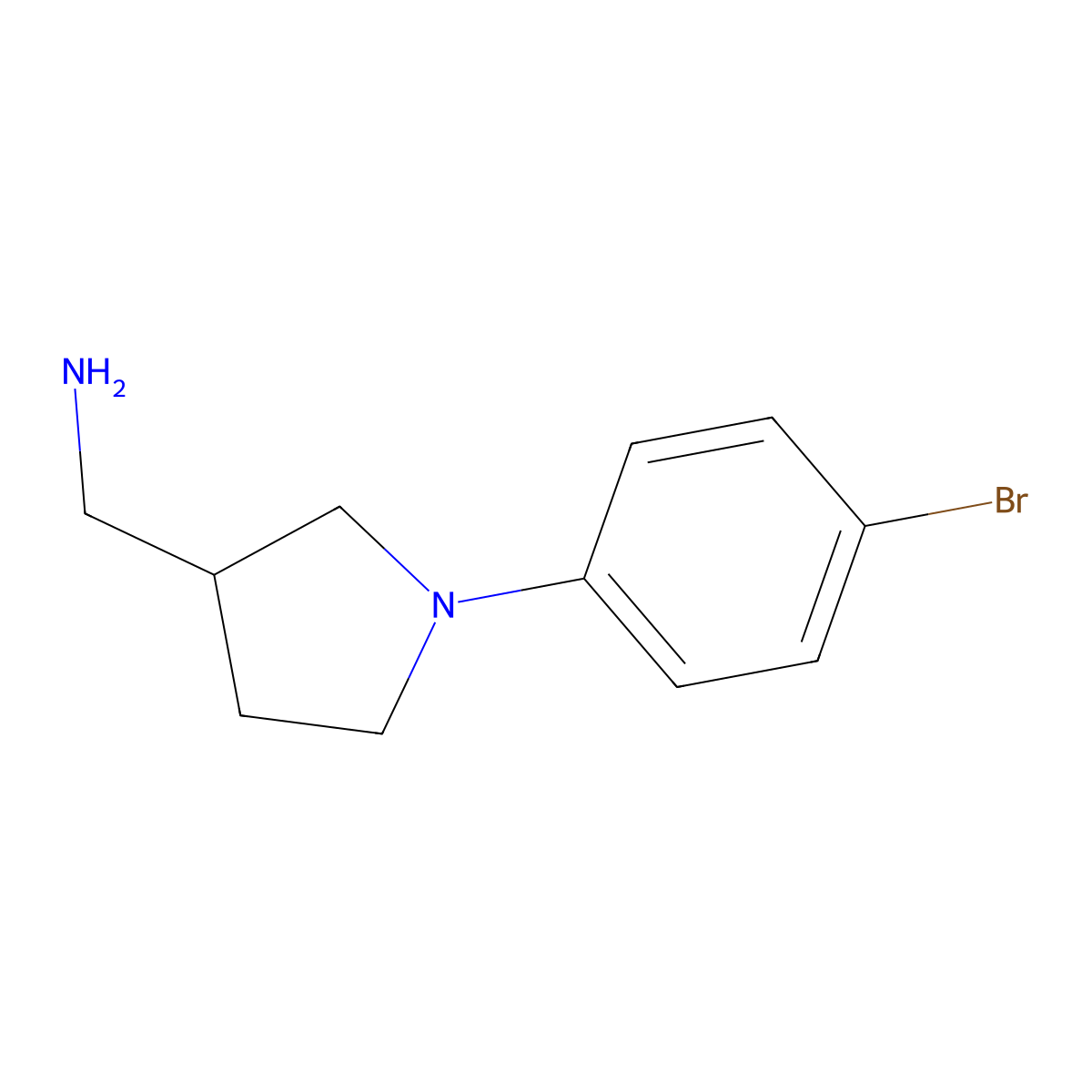 [1-(4-Bromophenyl)pyrrolidin-3-yl]methanamine molecular structure, CAS 1016875-00-5