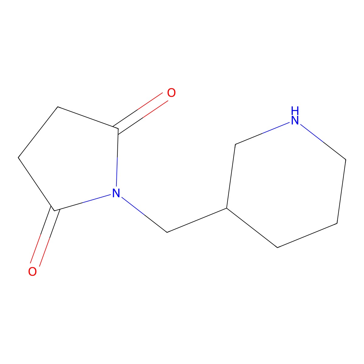 1-(Piperidin-3-ylmethyl)pyrrolidine-2,5-dione molecular structure, CAS 1016875-26-5
