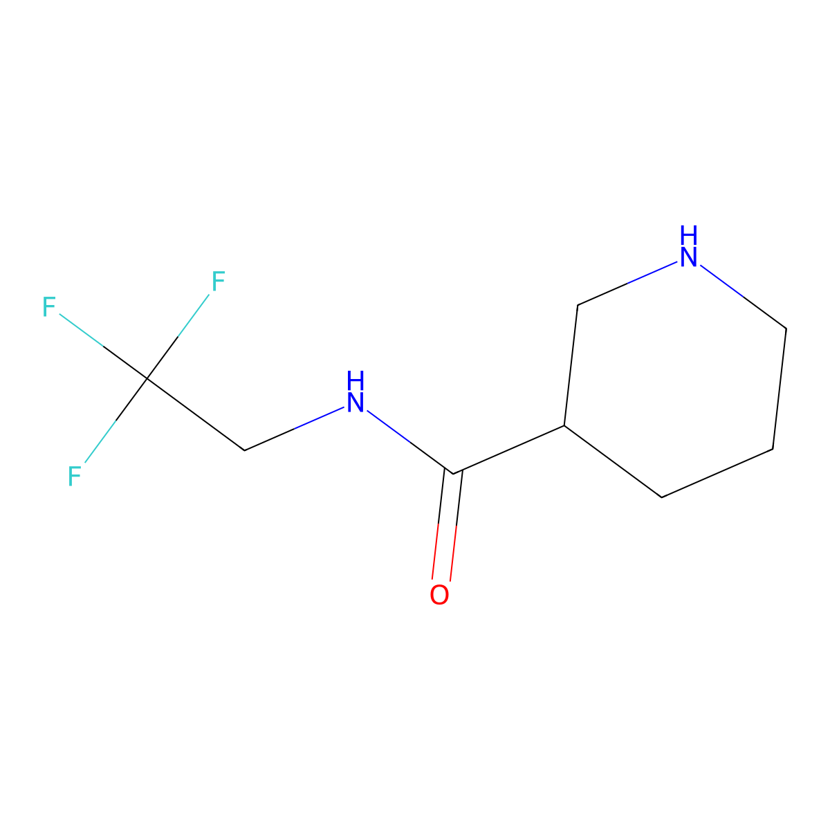 N-(2,2,2-trifluoroethyl)piperidine-3-carboxamide molecular structure, CAS 1016875-44-7