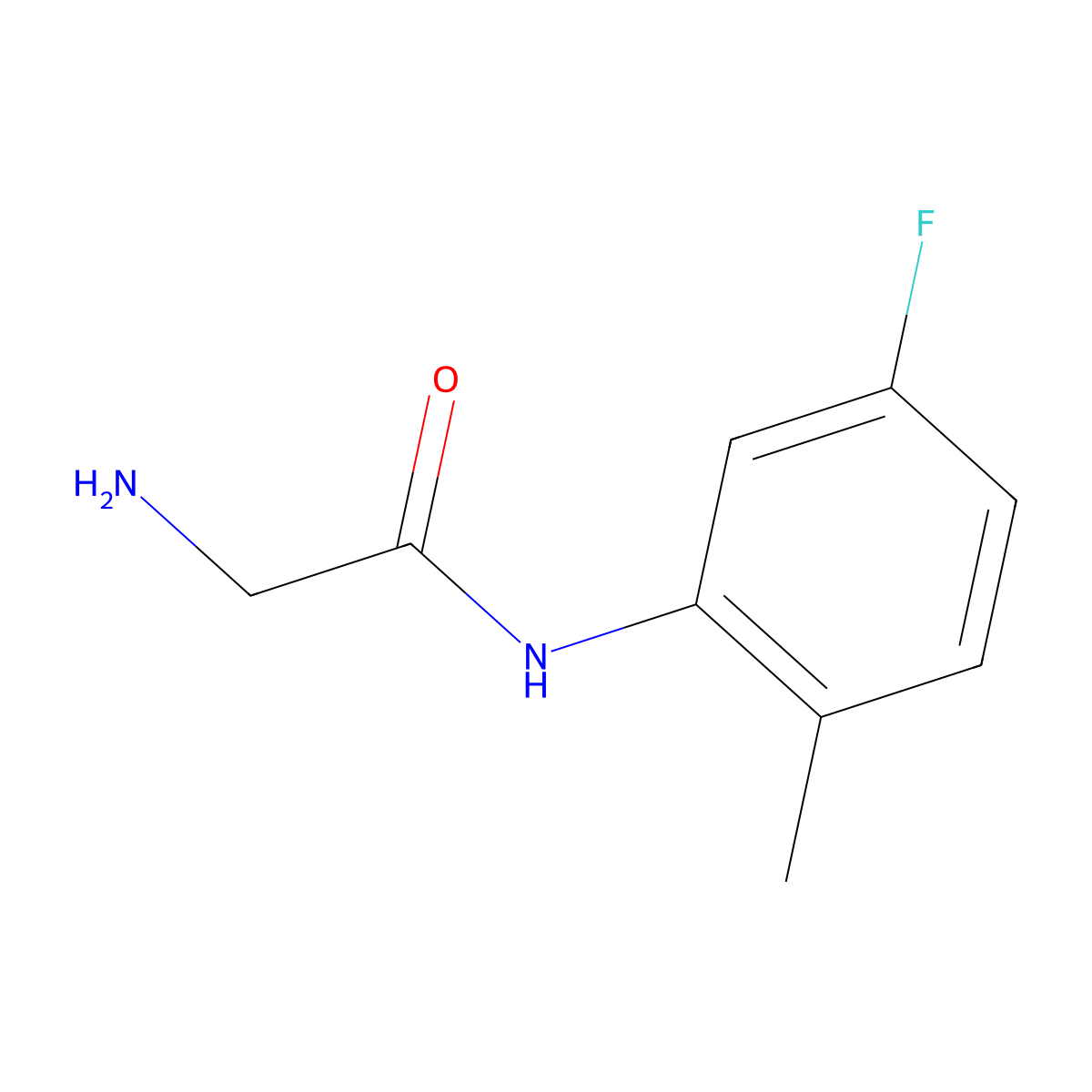 2-Amino-N-(5-fluoro-2-methylphenyl)acetamide molecular structure, CAS 1016876-45-1