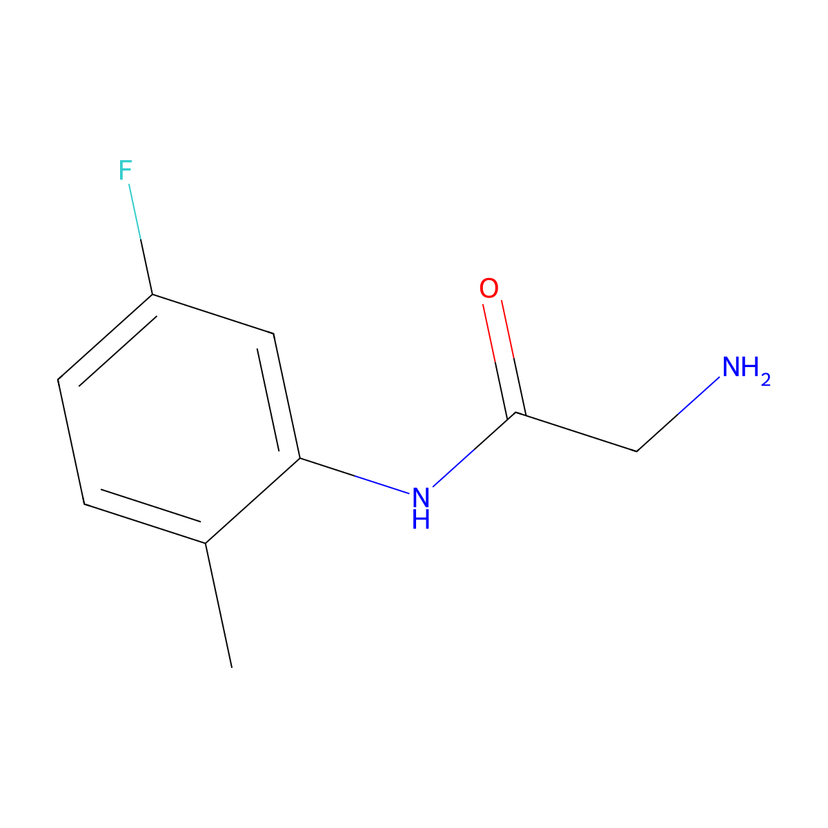 2-Amino-N-(5-fluoro-2-methylphenyl)acetamide molecular structure, CAS 1016876-45-1