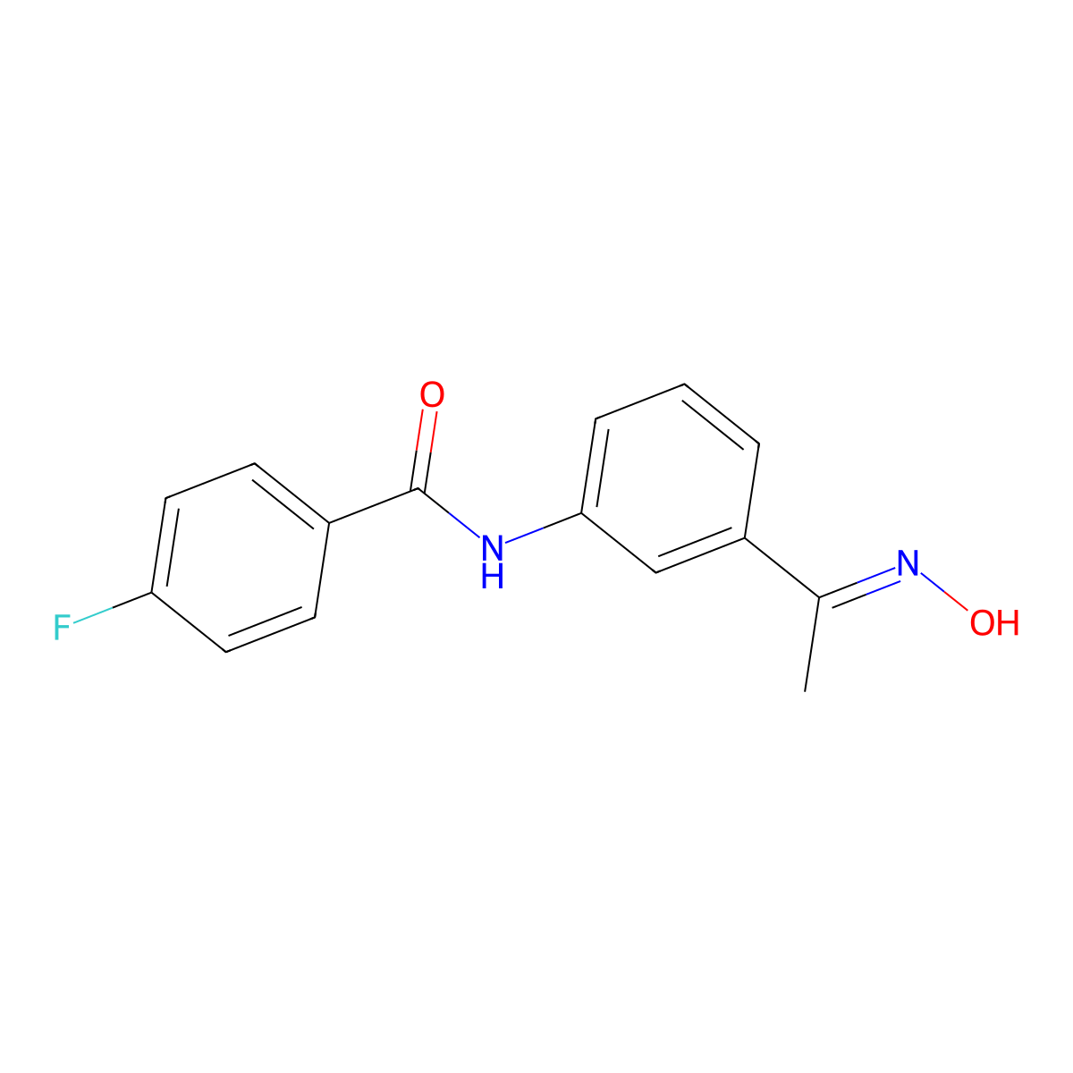 4-fluoro-N-{3-[1-(hydroxyimino)ethyl]phenyl}benzamide molecular structure, CAS 1016876-83-7