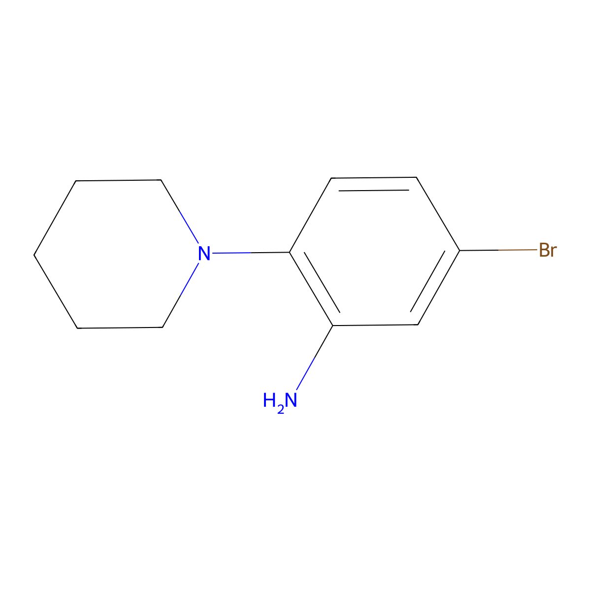 5-Bromo-2-piperidin-1-YL-phenylamine molecular structure, CAS 1016877-65-8