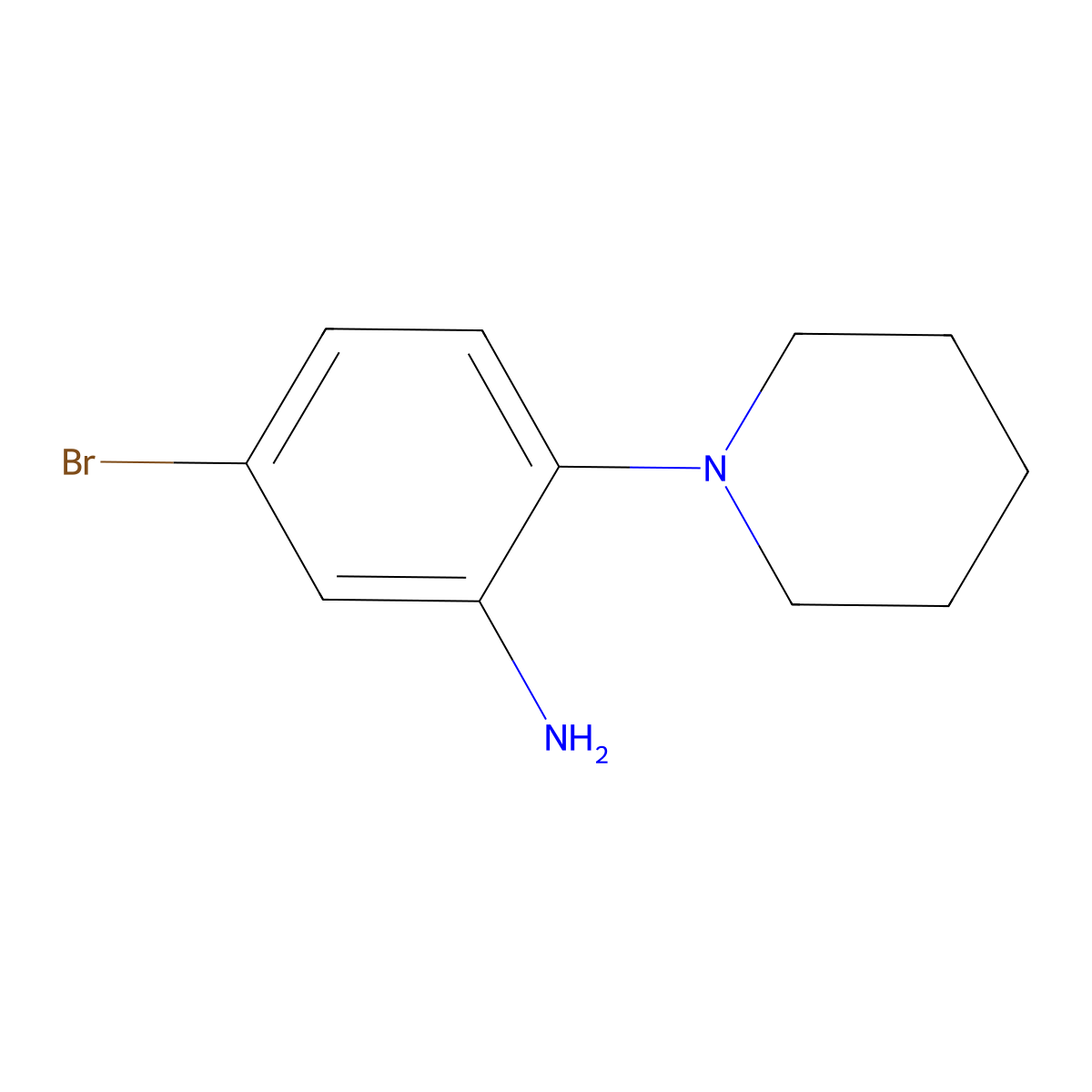5-Bromo-2-piperidin-1-YL-phenylamine molecular structure, CAS 1016877-65-8