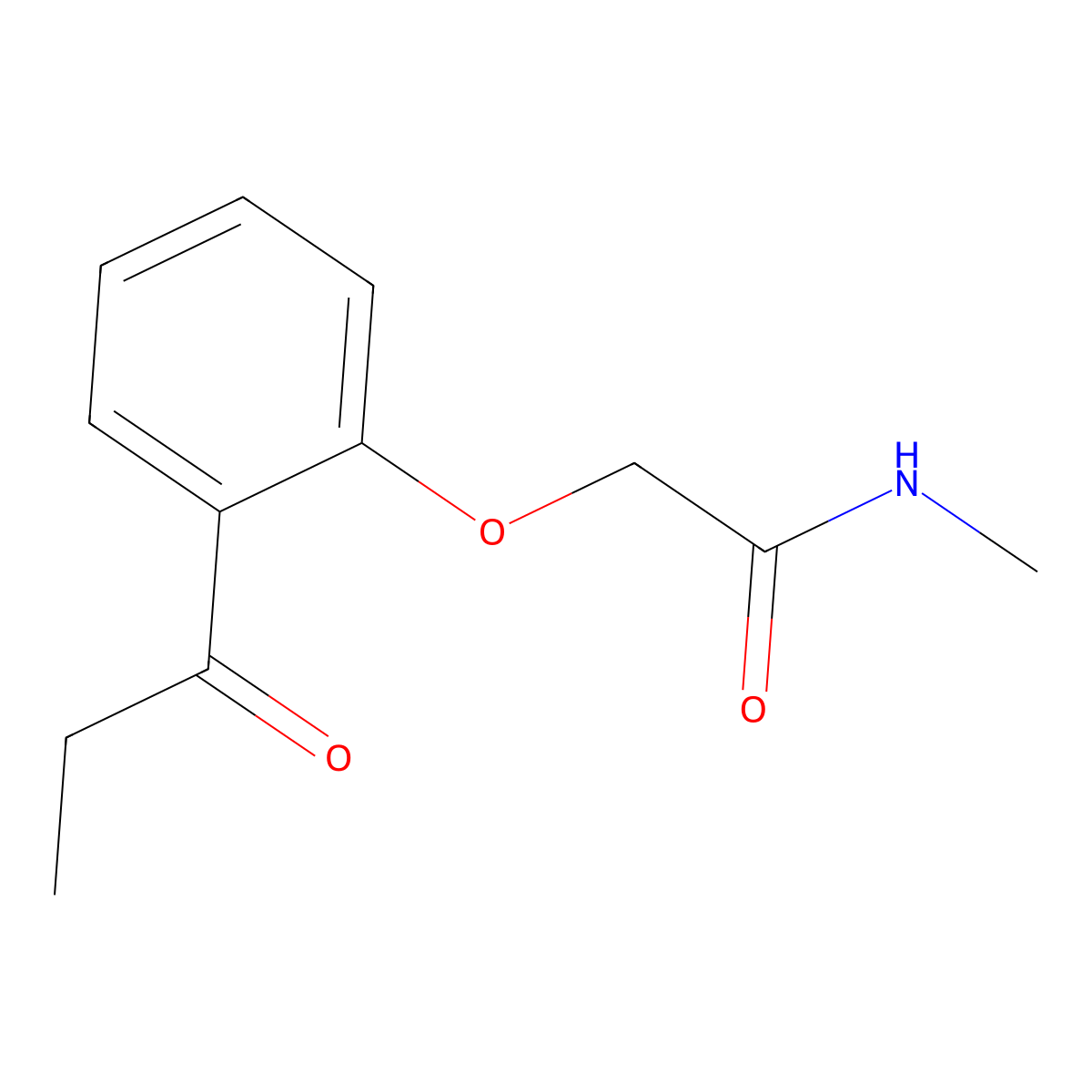 N-methyl-2-(2-propanoylphenoxy)acetamide molecular structure, CAS 1016877-69-2