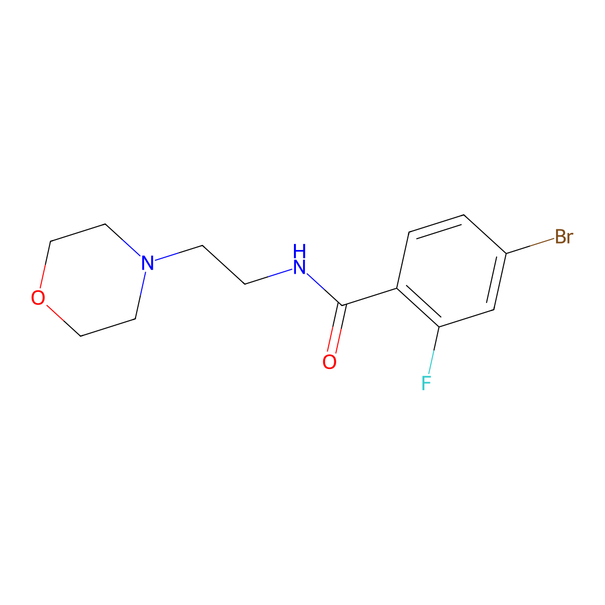 4-Bromo-2-fluoro-N-(2-morpholinoethyl)benzamide molecular structure, CAS 1016878-35-5