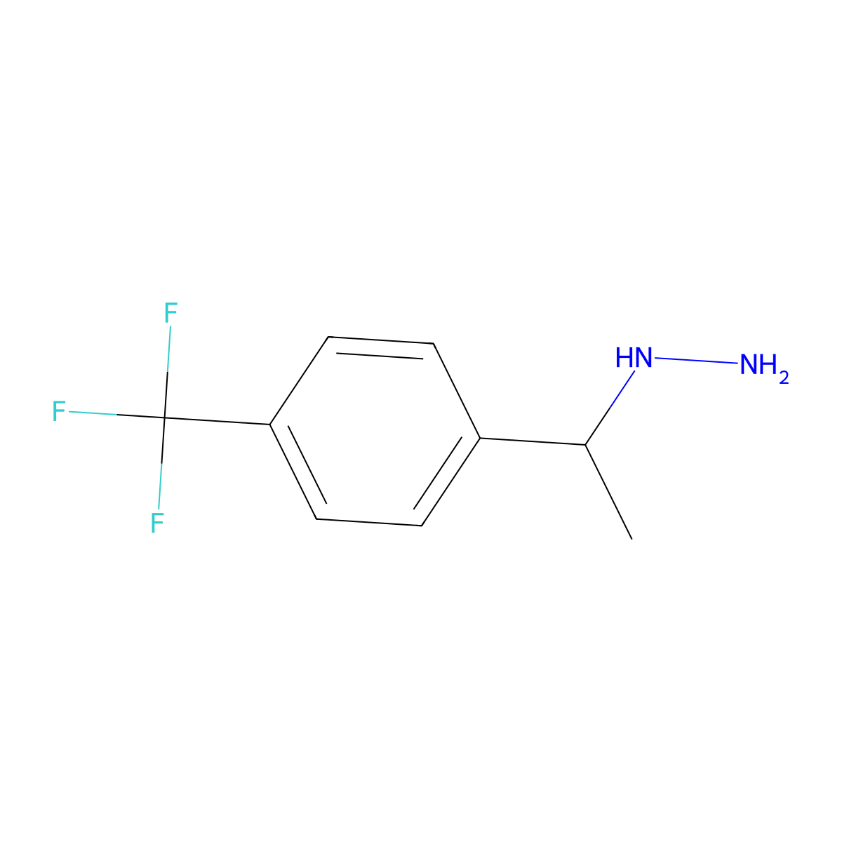 1-(1-(4-(Trifluoromethyl)phenyl)ethyl)hydrazine molecular structure, CAS 1016878-44-6