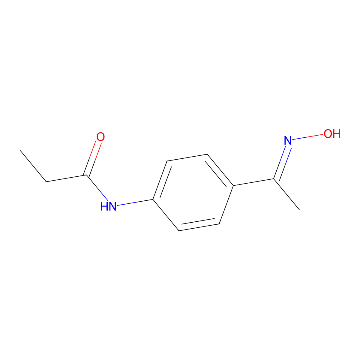 N-{4-[1-(hydroxyimino)ethyl]phenyl}propanamide molecular structure, CAS 1016878-94-6