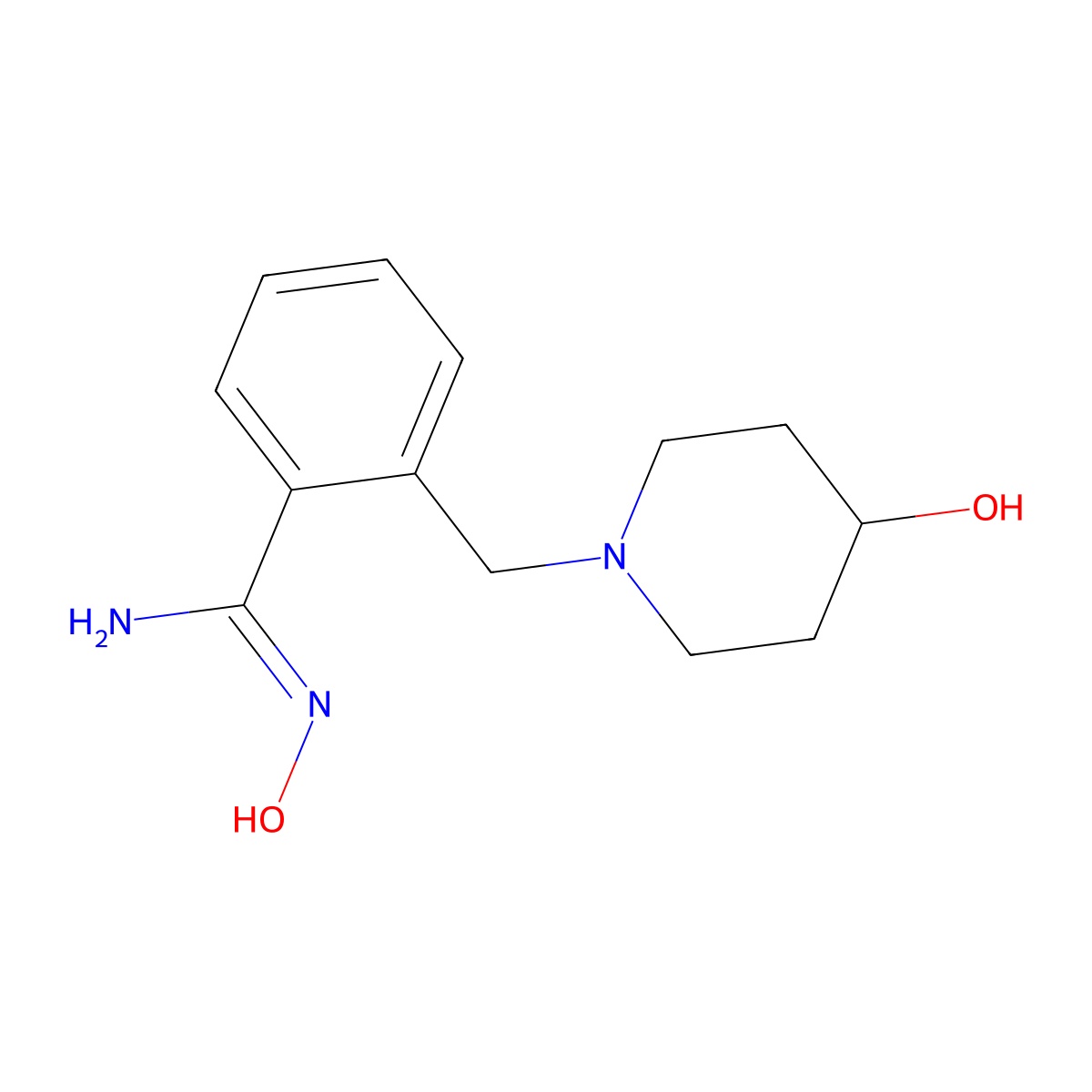 N'-hydroxy-2-[(4-hydroxypiperidin-1-yl)methyl]benzene-1-carboximidamide molecular structure, CAS 1016879-10-9