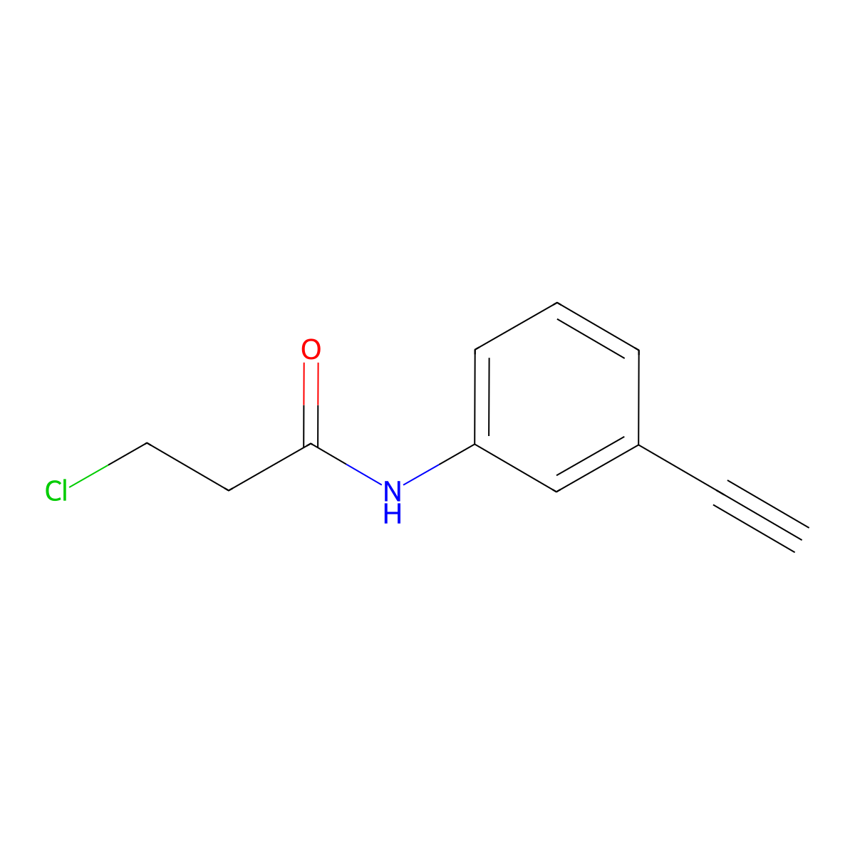 3-chloro-N-(3-ethynylphenyl)propanamide molecular structure, CAS 1016879-24-5