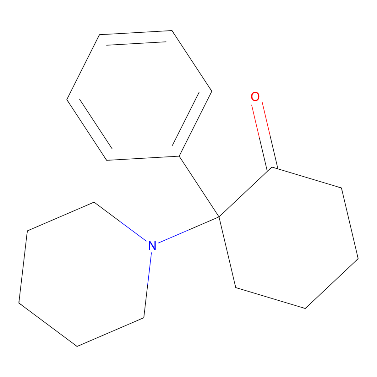 2-Phenyl-2-(1-piperidinyl)cyclohexanone molecular structure, CAS 101688-16-8