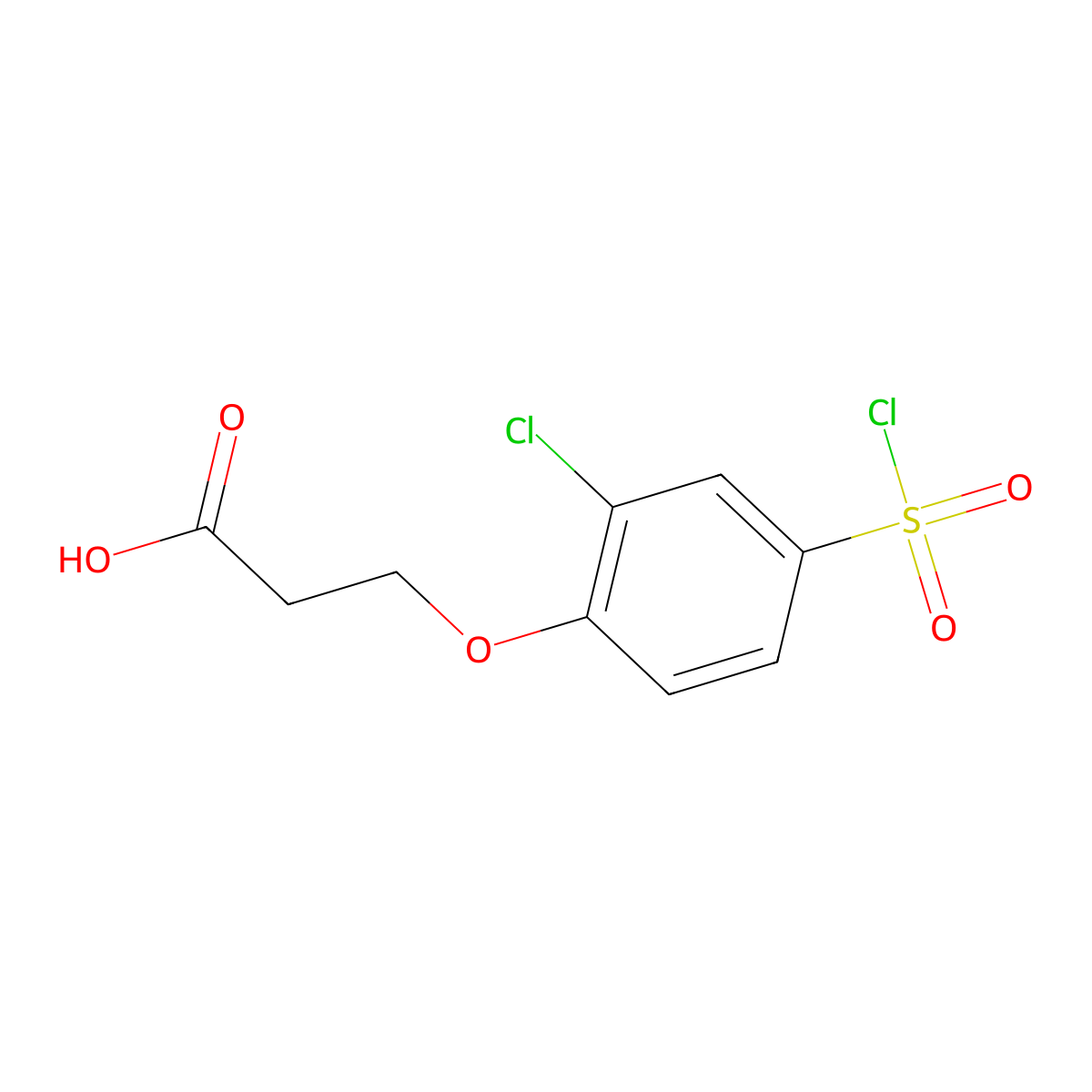 3-[2-Chloro-4-(chlorosulfonyl)phenoxy]propanoic acid molecular structure, CAS 1016880-01-5