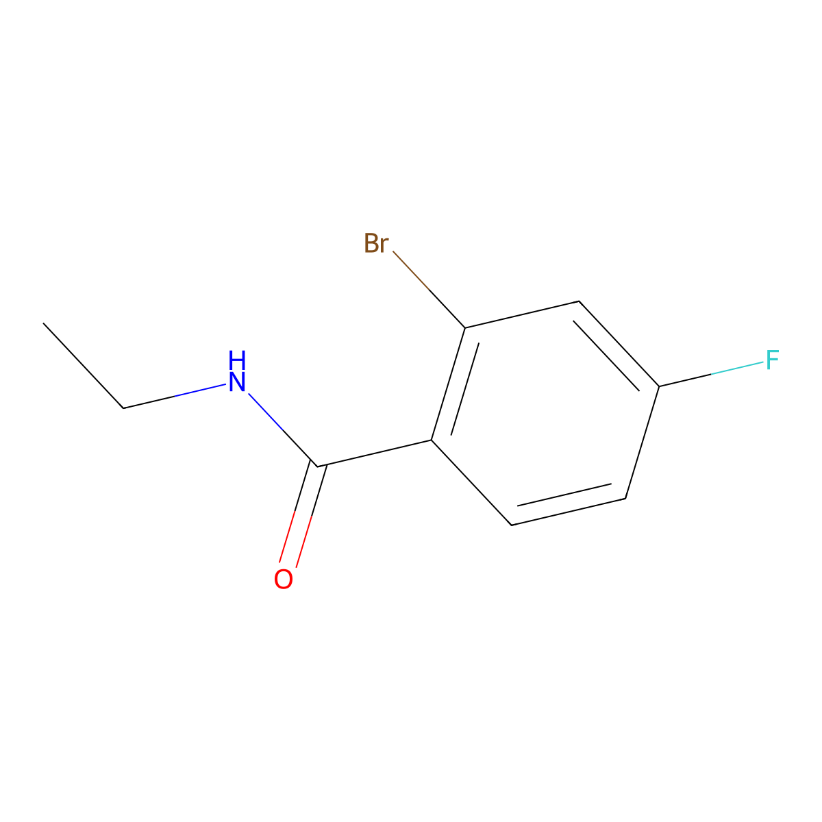 2-bromo-N-ethyl-4-fluorobenzamide molecular structure, CAS 1016881-13-2