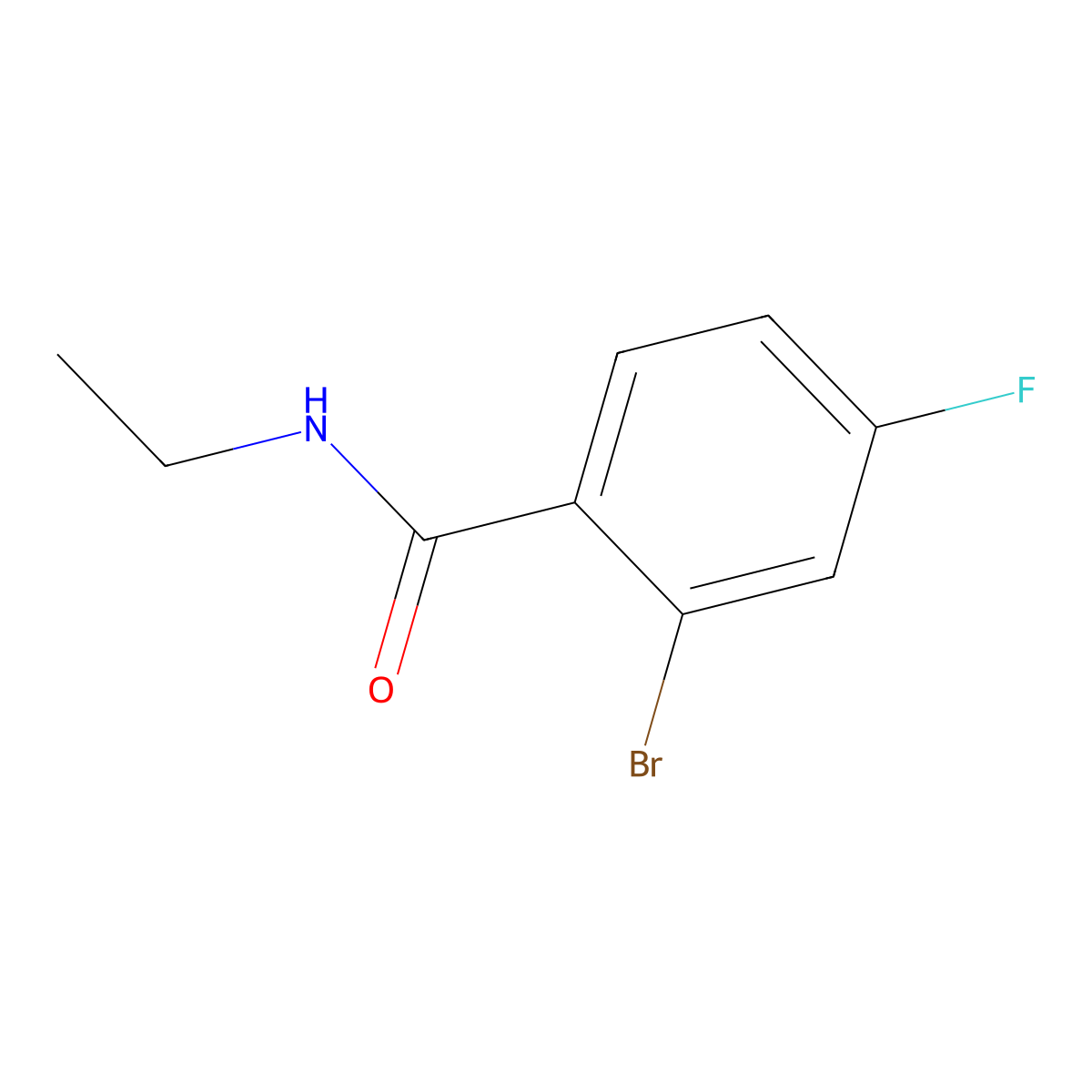 2-bromo-N-ethyl-4-fluorobenzamide molecular structure, CAS 1016881-13-2
