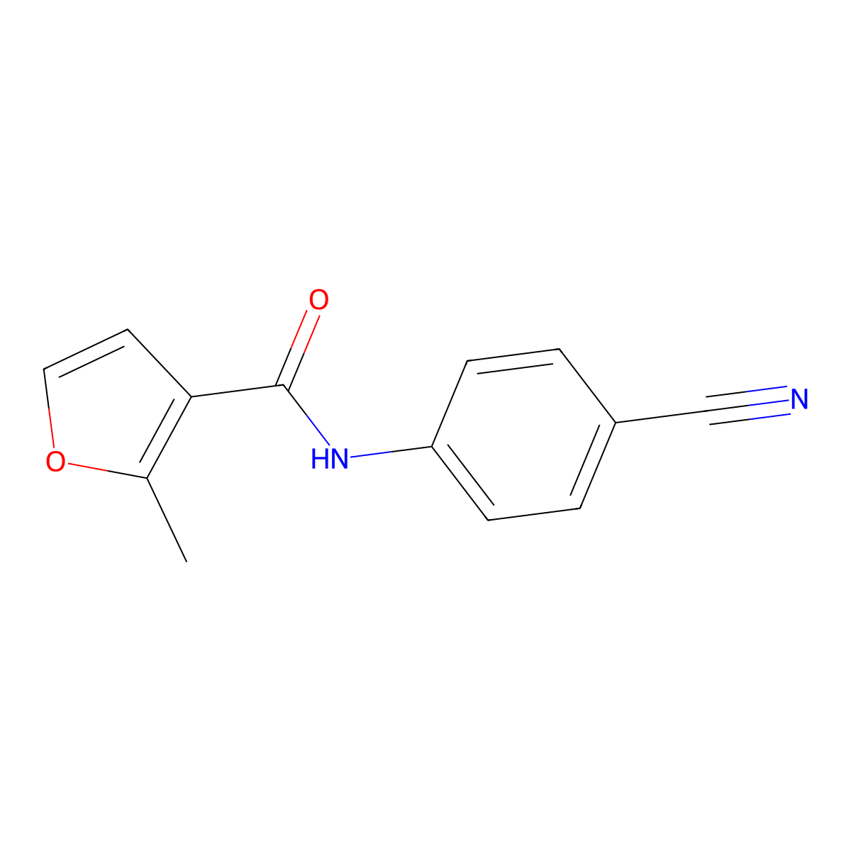 N-(4-cyanophenyl)-2-methylfuran-3-carboxamide molecular structure, CAS 1016881-41-6