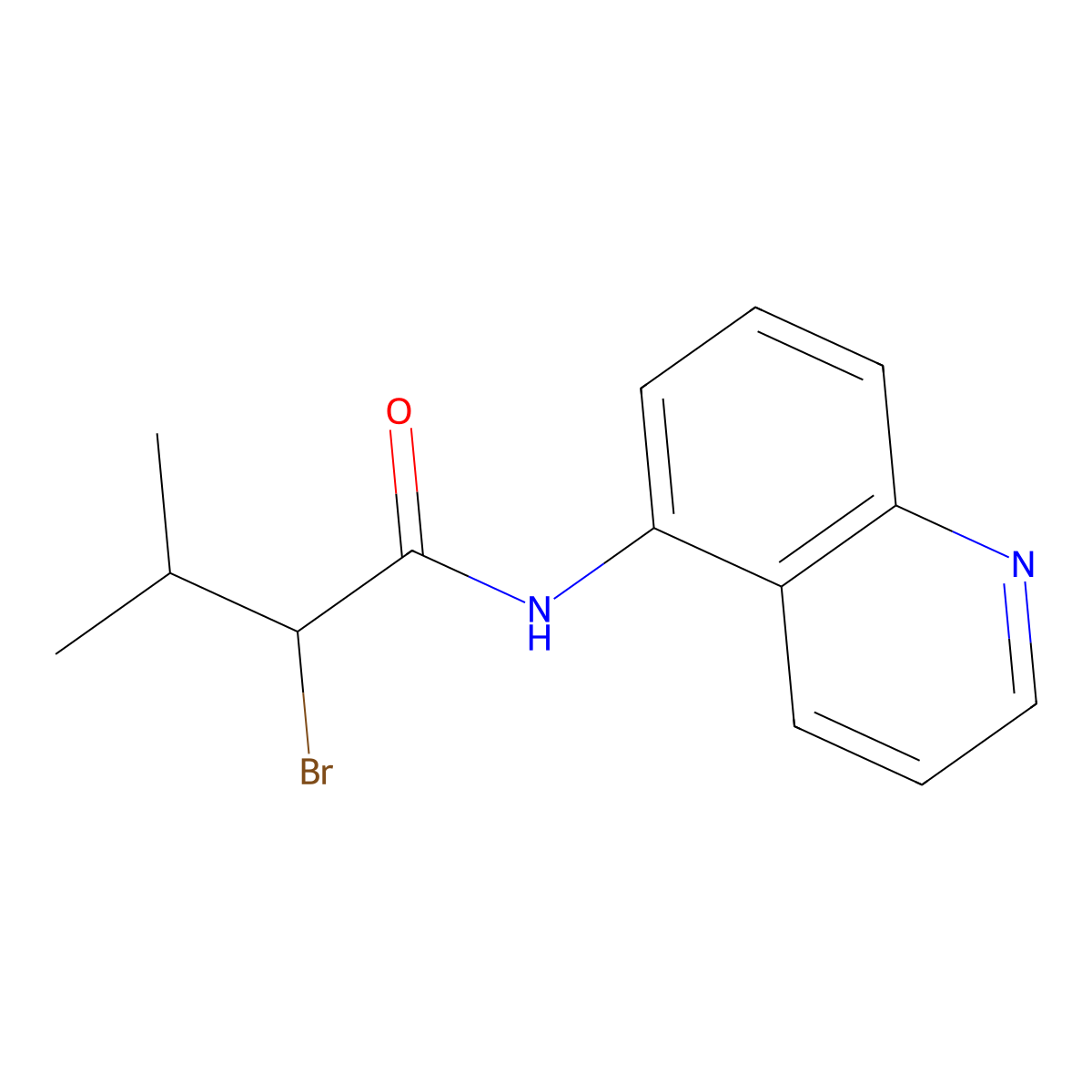 2-bromo-3-methyl-N-(quinolin-5-yl)butanamide molecular structure, CAS 1016881-60-9