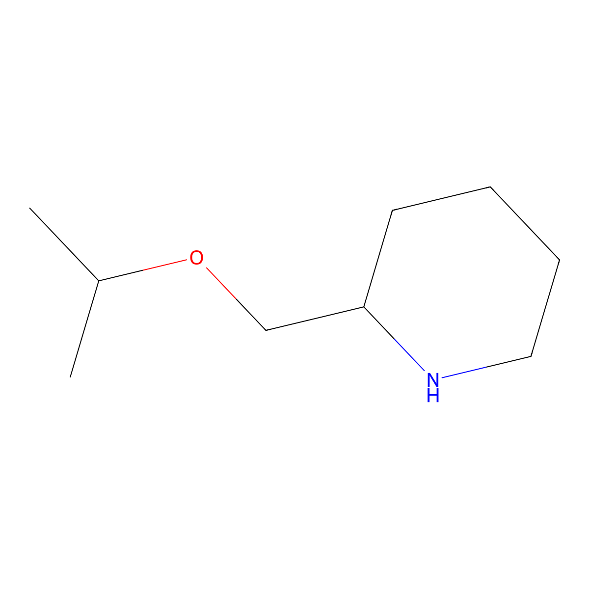 2-[(Propan-2-yloxy)methyl]piperidine molecular structure, CAS 1016884-49-3