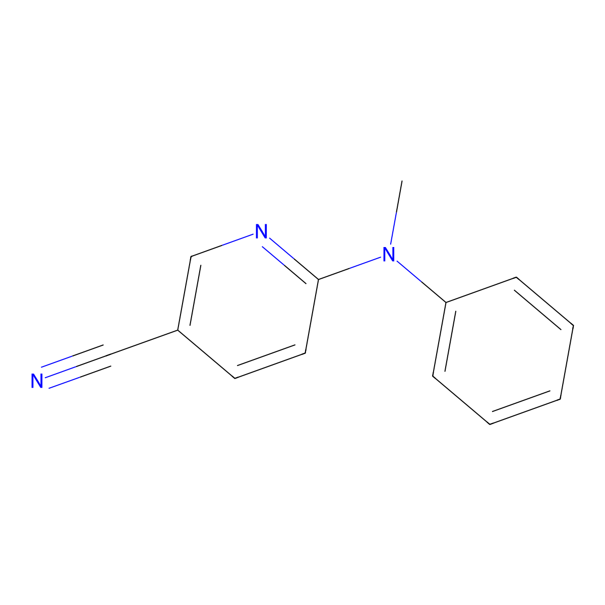 6-[Methyl(phenyl)amino]pyridine-3-carbonitrile molecular structure, CAS 1016885-28-1