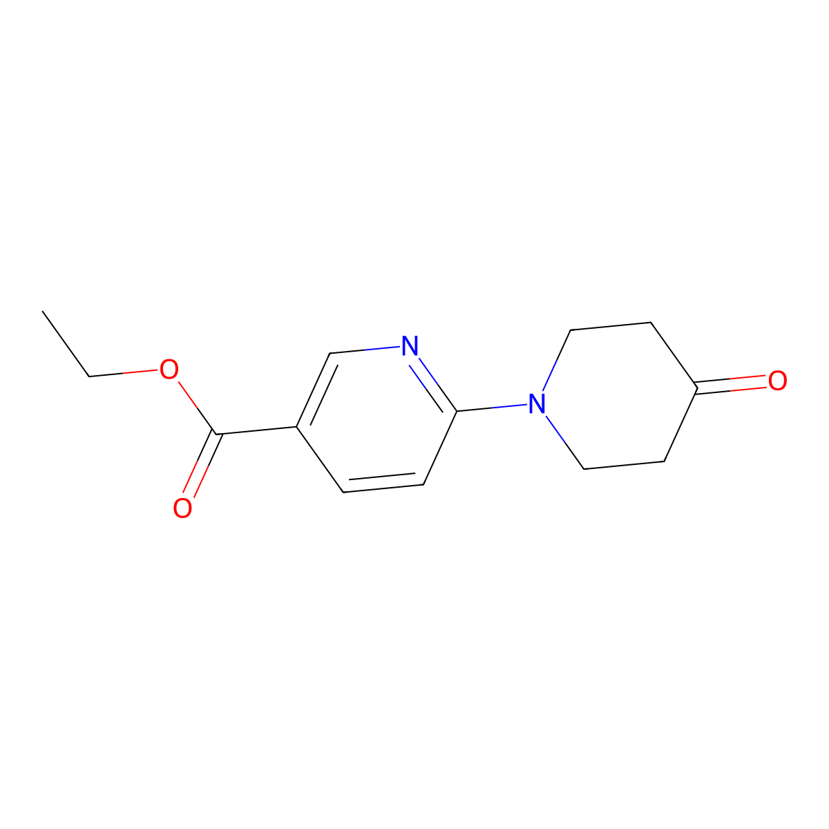 Ethyl 6-(4-oxopiperidin-1-yl)nicotinate molecular structure, CAS 1016885-83-8
