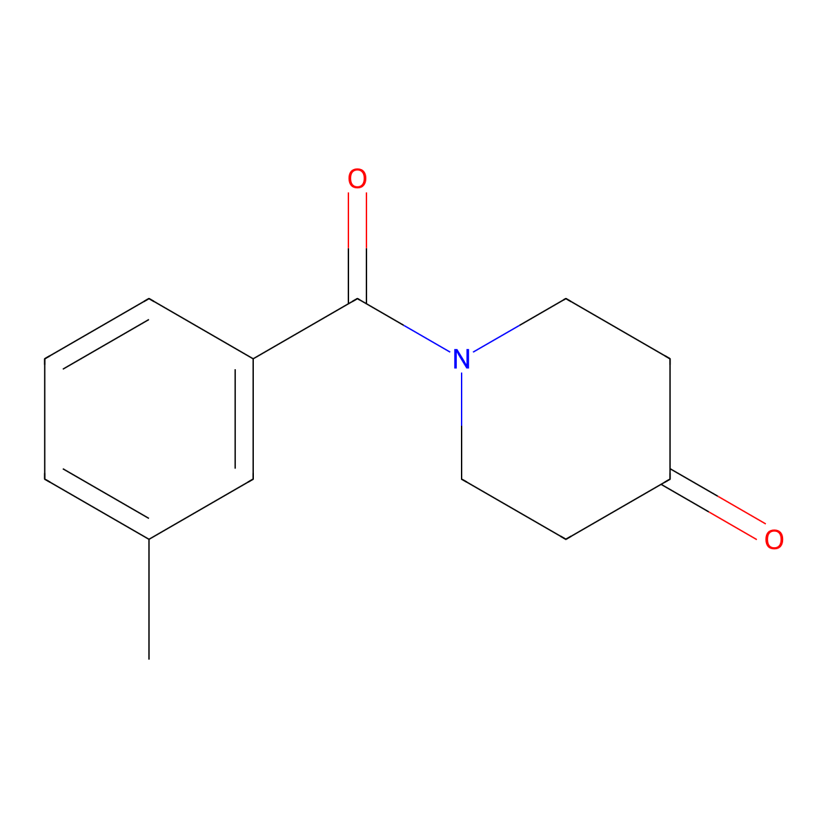 1-(3-Methylbenzoyl)piperidin-4-one molecular structure, CAS 1016886-08-0