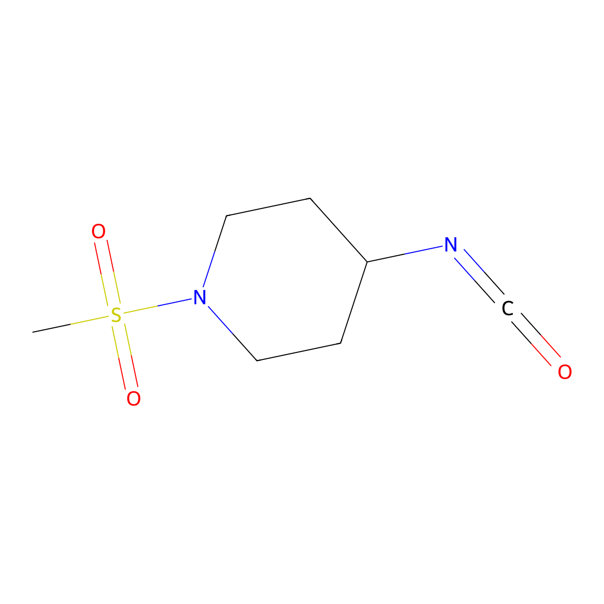 4-Isocyanato-1-methanesulfonylpiperidine molecular structure, CAS 1016886-27-3
