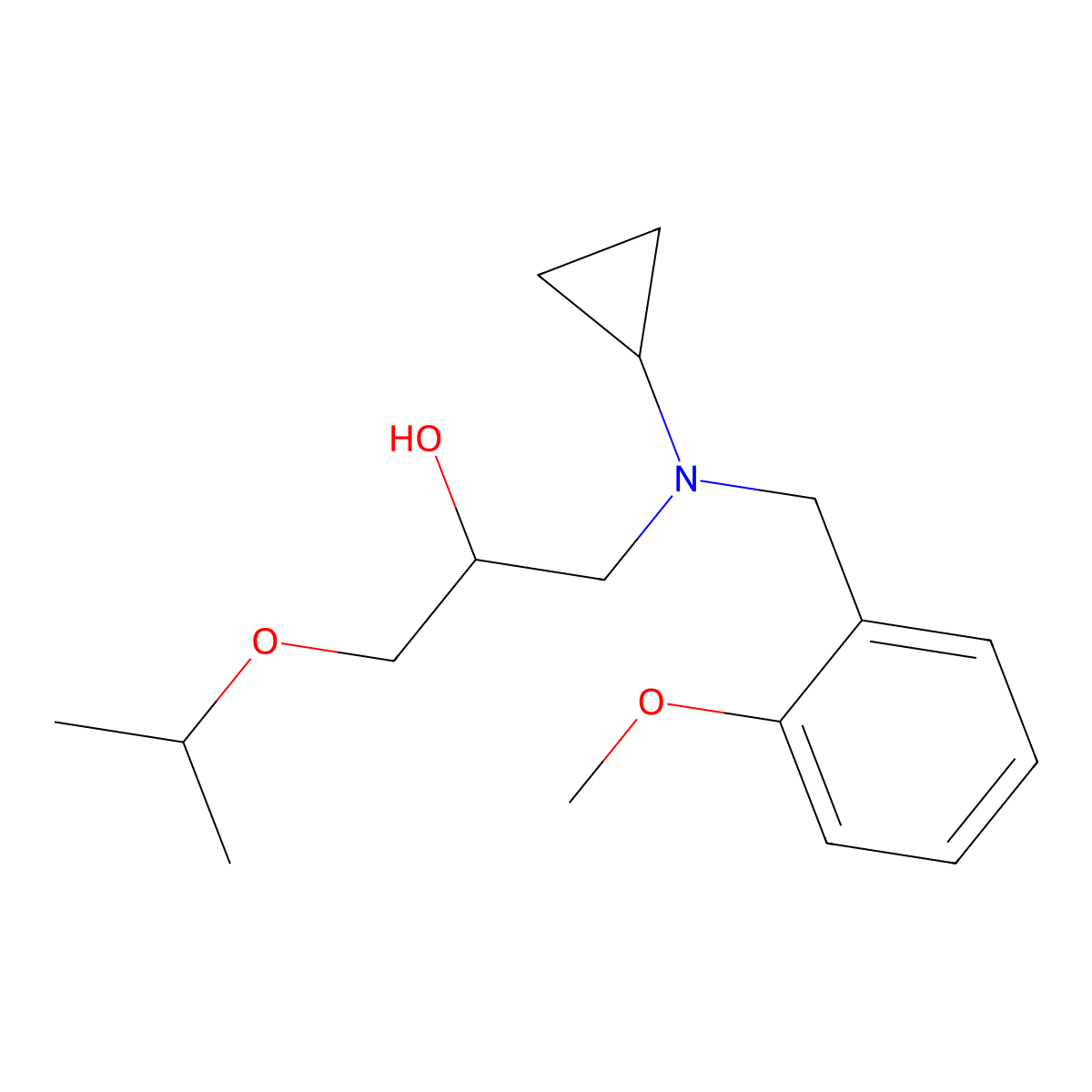 1-[Cyclopropyl(2-methoxybenzyl)amino]-3-isopropoxy-2-propanol molecular structure, CAS 1016886-65-9