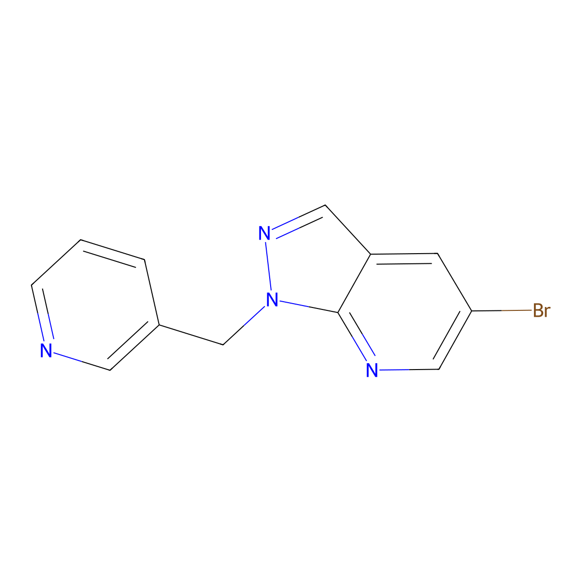 3-({5-bromo-1H-pyrazolo[3,4-b]pyridin-1-yl}methyl)pyridine molecular structure, CAS 1016886-81-9