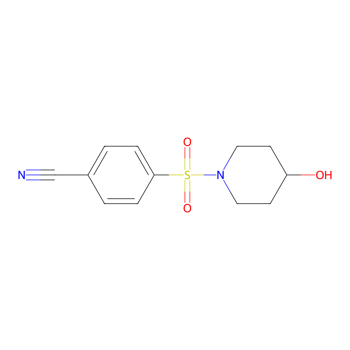 4-[(4-Hydroxypiperidin-1-yl)sulfonyl]benzonitrile molecular structure, CAS 1016887-02-7