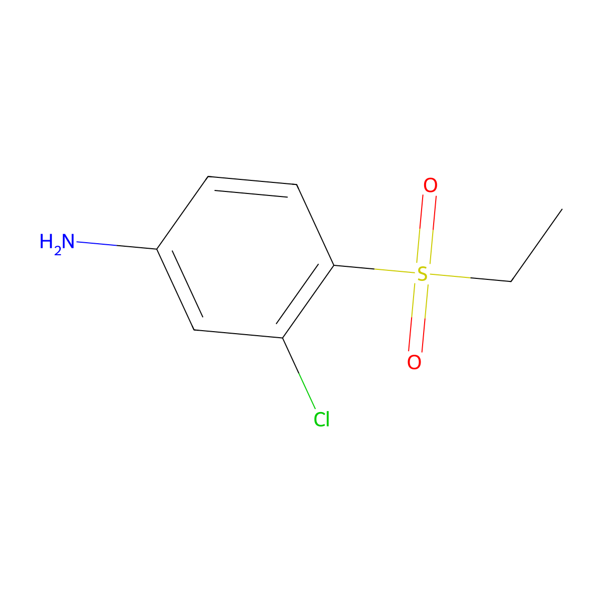 3-Chloro-4-(ethanesulfonyl)aniline molecular structure, CAS 1016887-45-8
