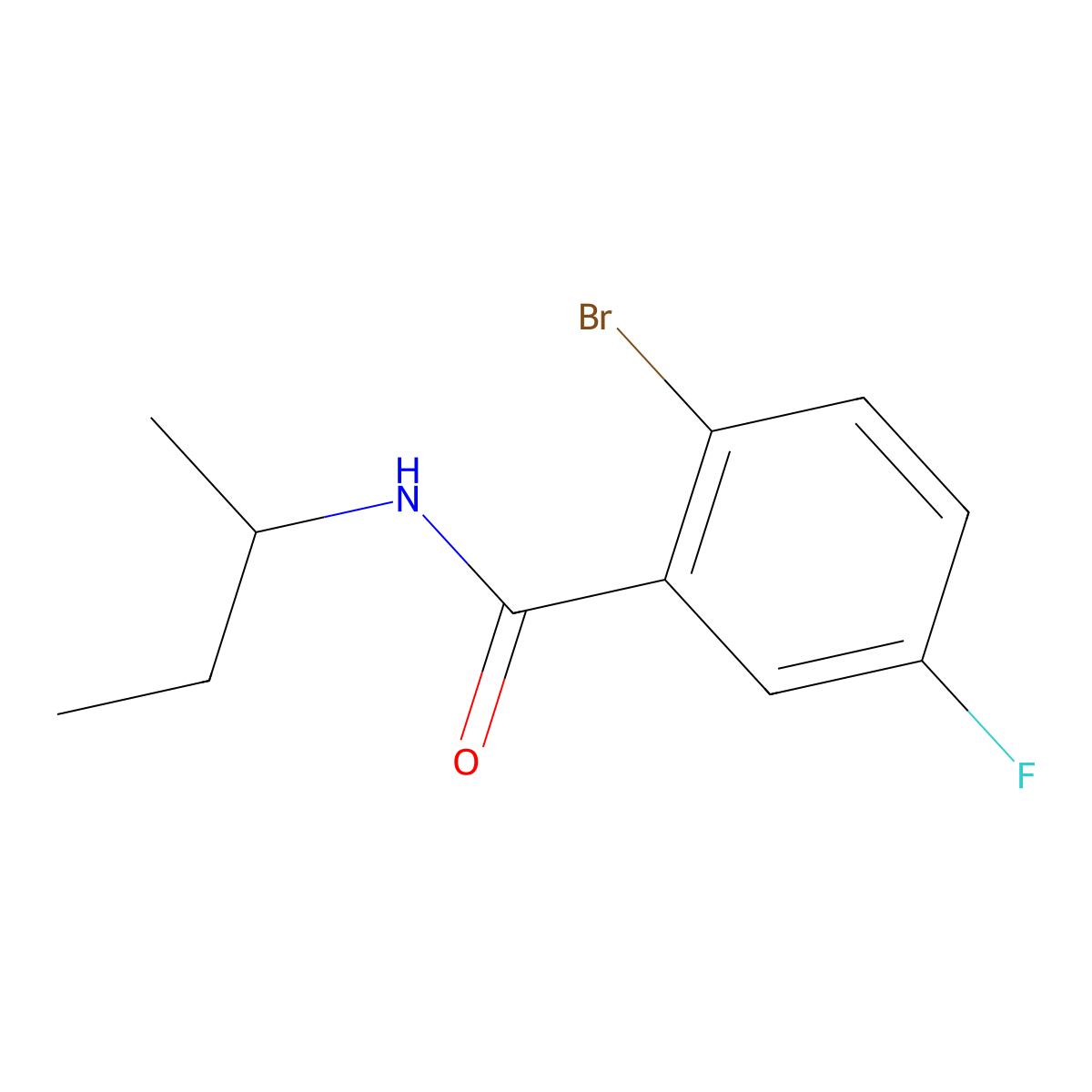 2-Bromo-5-fluoro-N-(1-methylpropyl)benzamide molecular structure, CAS 1016887-46-9