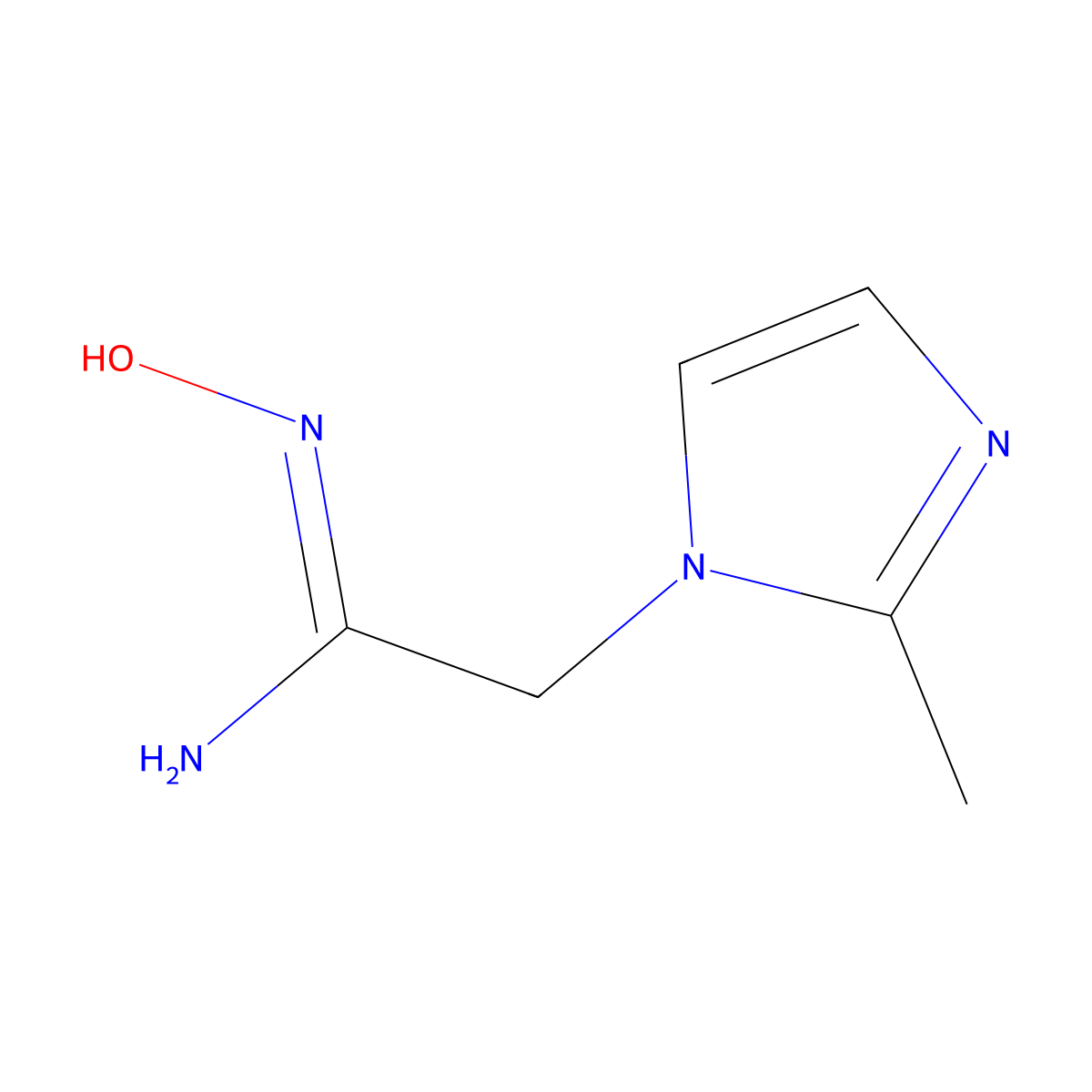 N'-hydroxy-2-(2-methyl-1H-imidazol-1-yl)ethanimidamide molecular structure, CAS 1016887-73-2