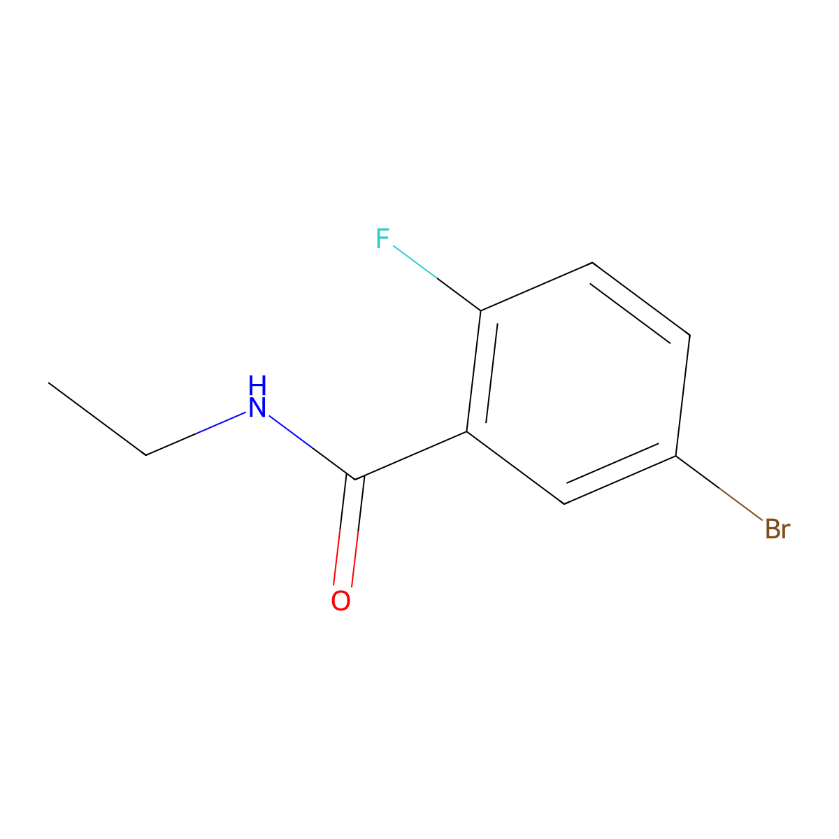 5-bromo-N-ethyl-2-fluorobenzamide molecular structure, CAS 1016887-98-1